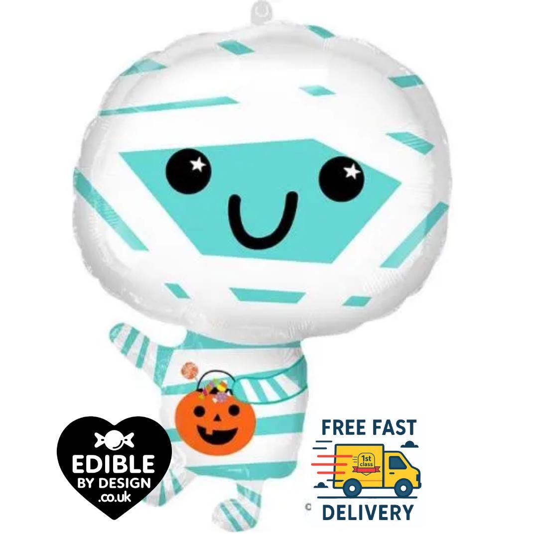 Cute Halloween Mummy Foil Balloon - Anagram - 55cm high max Novelty Halloween Balloon for Helium or Air