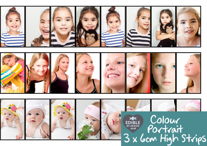 Multi Photo Border Edging for Cake: Edible Decoration on Icing Colour or Black & White
