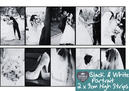 Multi Photo Border Edging for Cake: Edible Decoration on Icing Colour or Black & White
