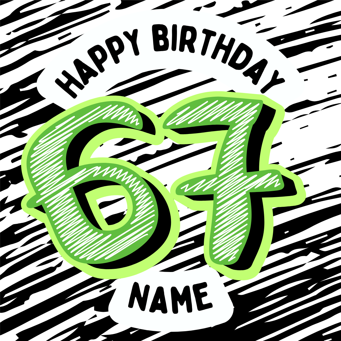 67 Theme Birthday Cake Toppers Edible Circles Personalised Name and Age Matching Stickers Balloon Invitations Pack