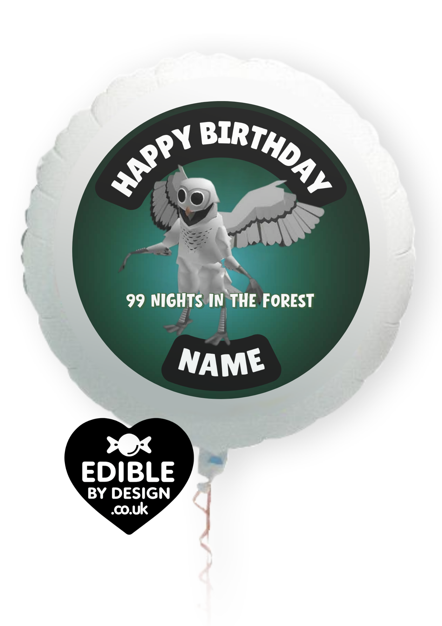 99 Nights Theme Birthday Cake Toppers Edible Circles Personalised Name and Age Matching Stickers Balloon Invitations Pack
