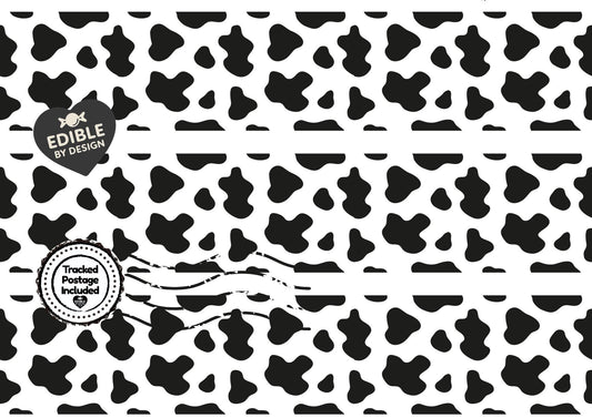 Animal Print Ribbon Border Edging for Cake: Edible Cow, Tiger, Zebra, Giraffe Pattern Cake Decoration on Icing