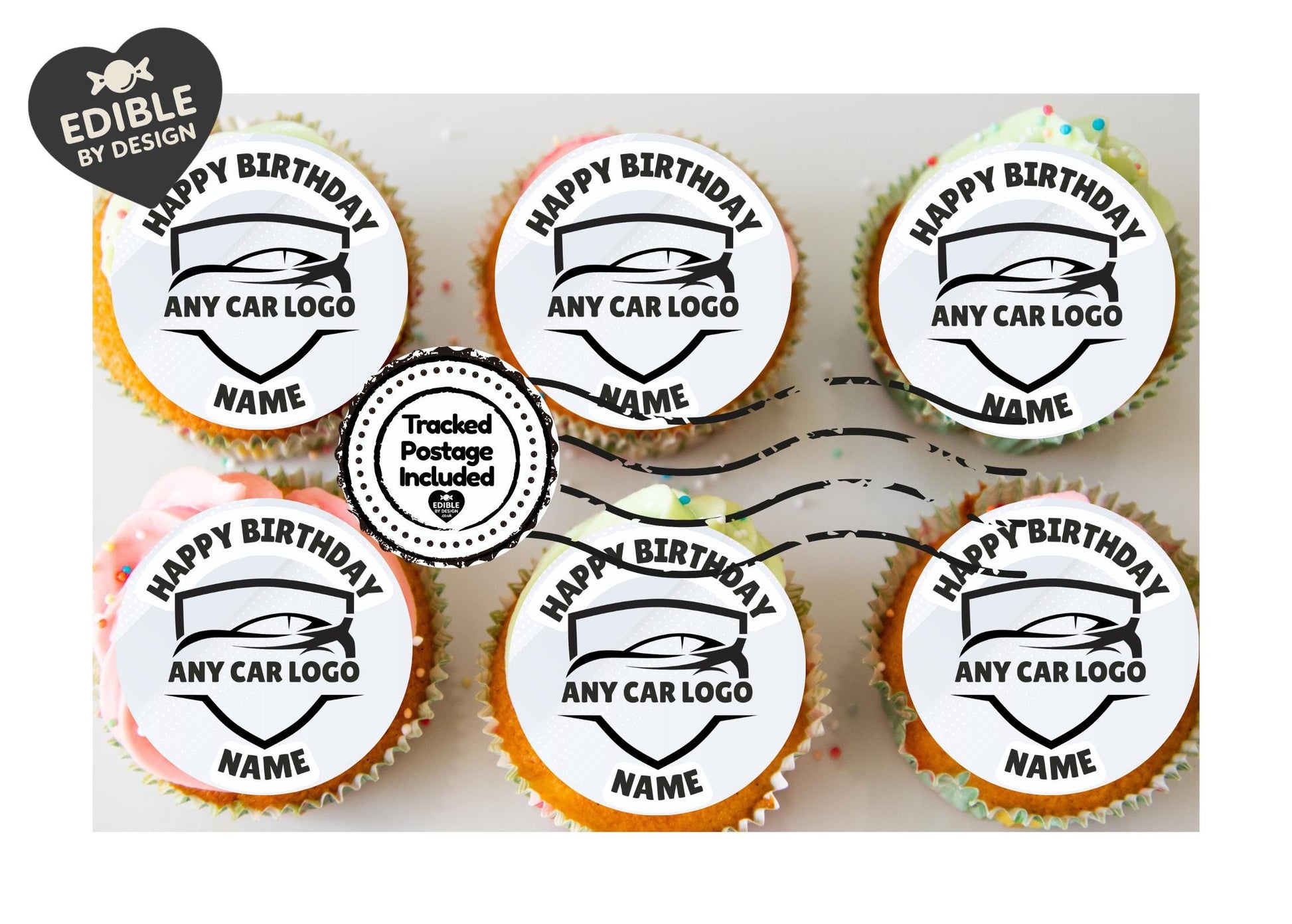 Any Car Logo Cake Toppers Edible Images on Icing or Wafer