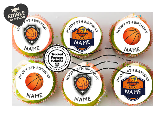 Basketball Personalised Birthday Cake Toppers Matching Stickers Foil Balloon Invitations and Party Pack