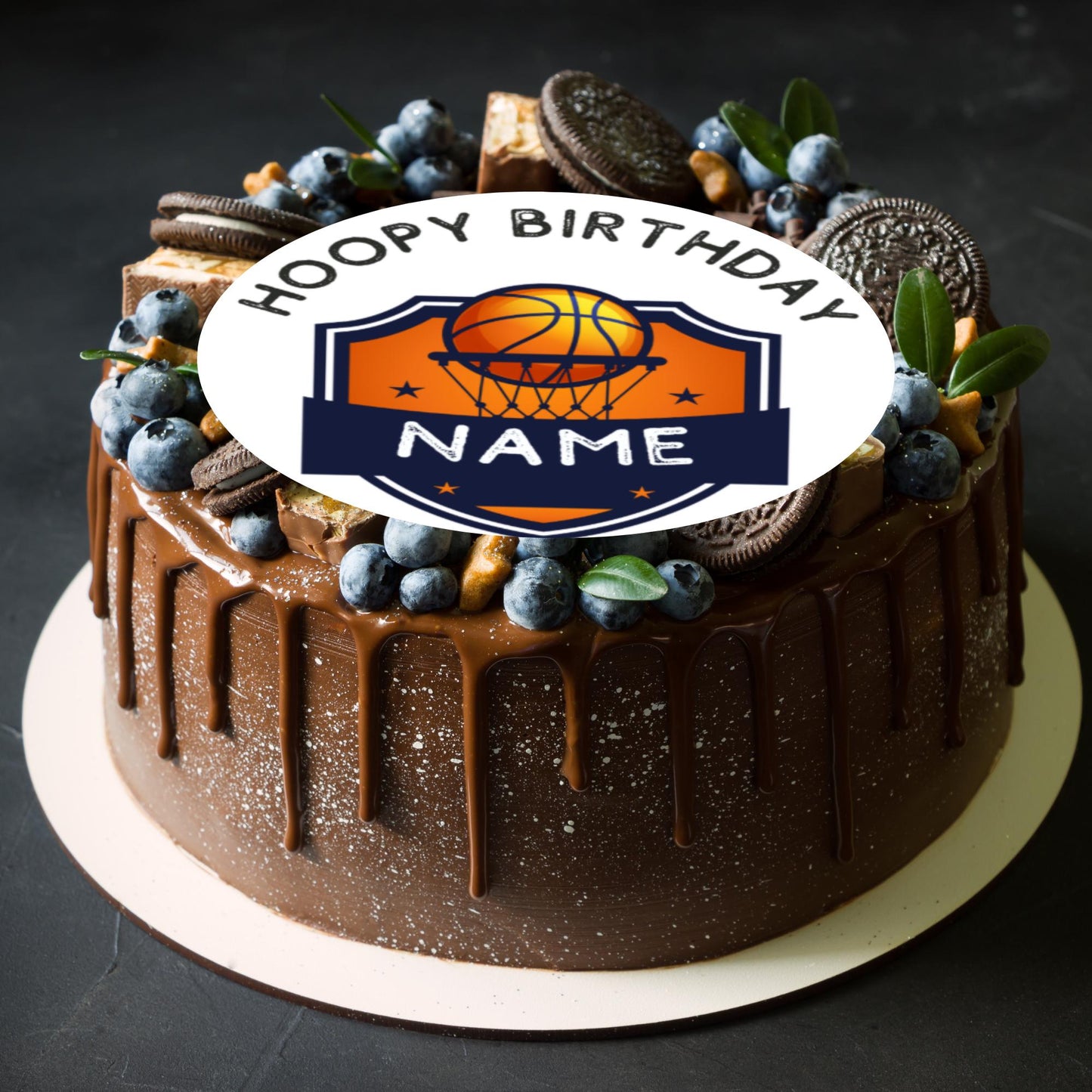 Basketball Personalised Birthday Cake Toppers Matching Stickers Foil Balloon Invitations and Party Pack