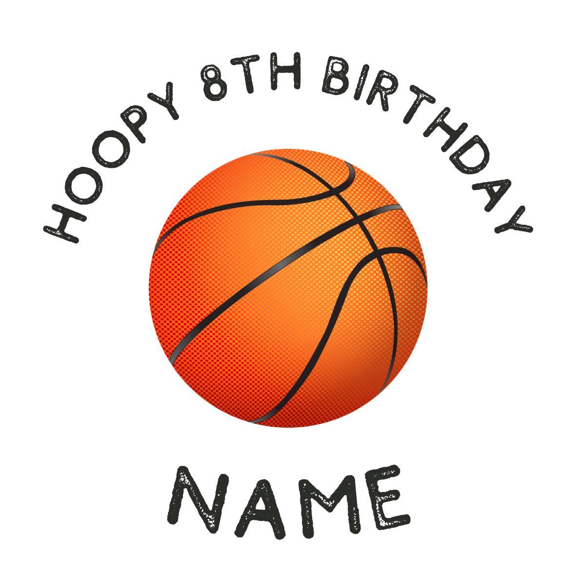 Basketball Personalised Birthday Cake Toppers Matching Stickers Foil Balloon Invitations and Party Pack