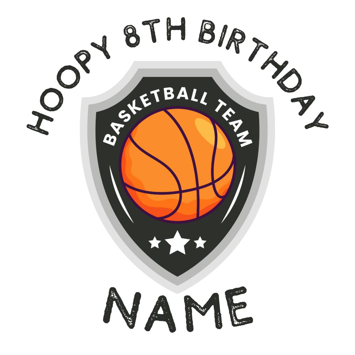 Basketball Personalised Birthday Cake Toppers Matching Stickers Foil Balloon Invitations and Party Pack