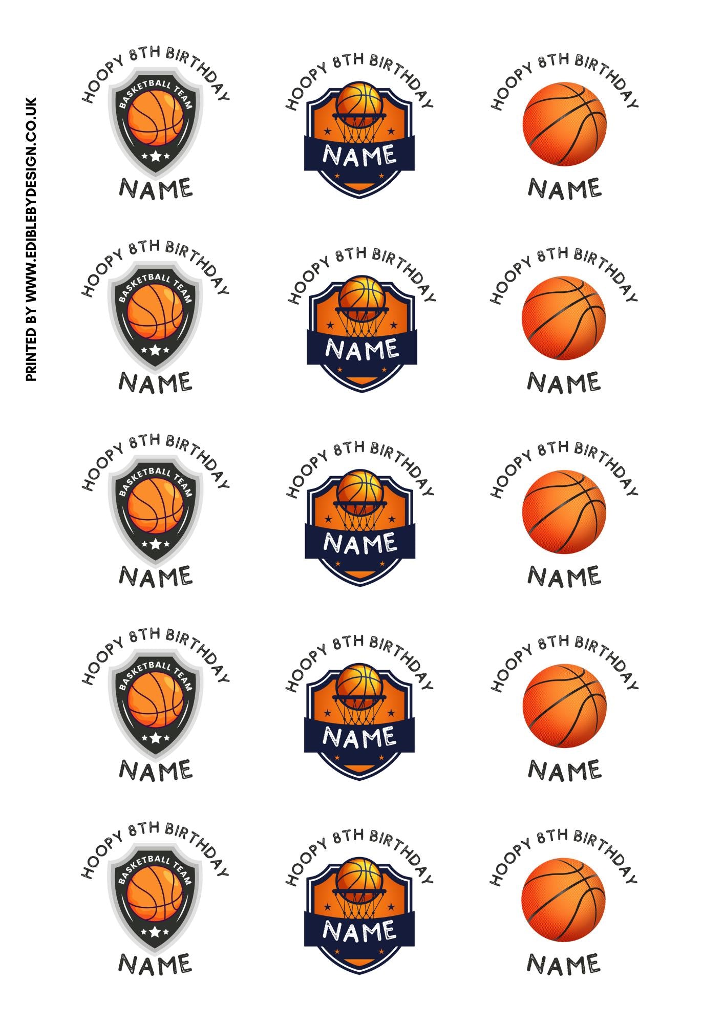 Basketball Personalised Birthday Cake Toppers Matching Stickers Foil Balloon Invitations and Party Pack