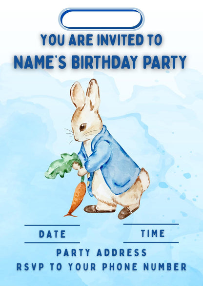 Beatrix Potter Age Birthday Personalised Cake Toppers matching Invitations Stickers Balloon Party Pack