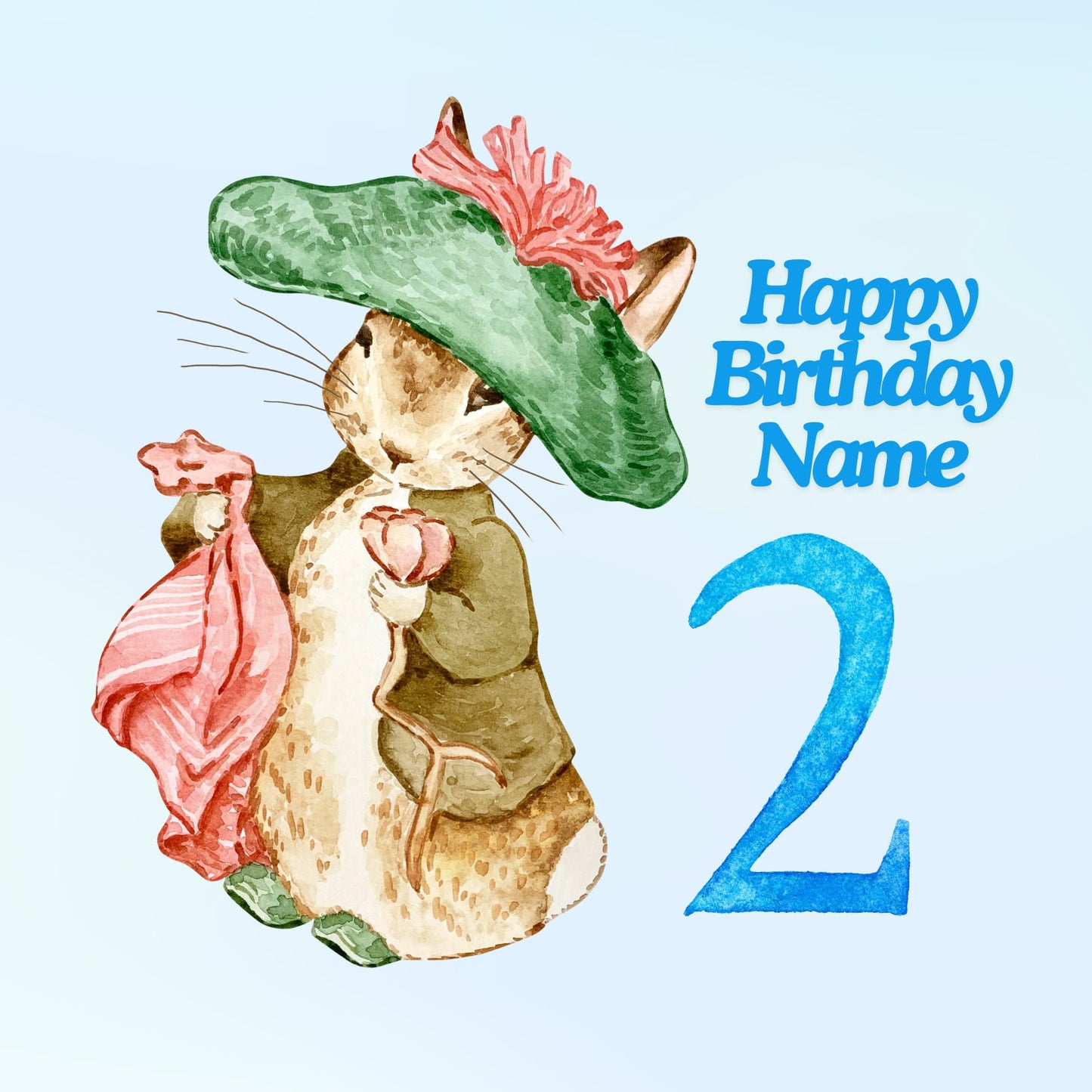 Beatrix Potter Age Birthday Personalised Cake Toppers matching Invitations Stickers Balloon Party Pack