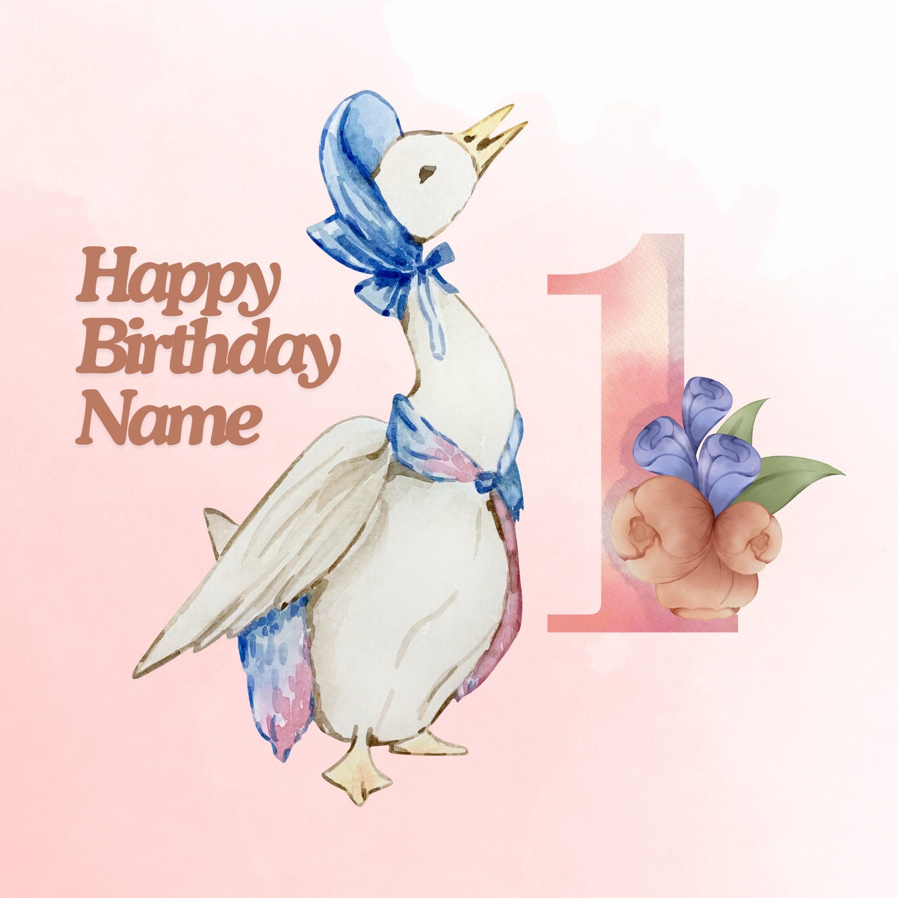 Beatrix Potter Pink Personalised Birthday Cake Toppers Edible Circles matching Invitations Stickers Balloon Party Pack