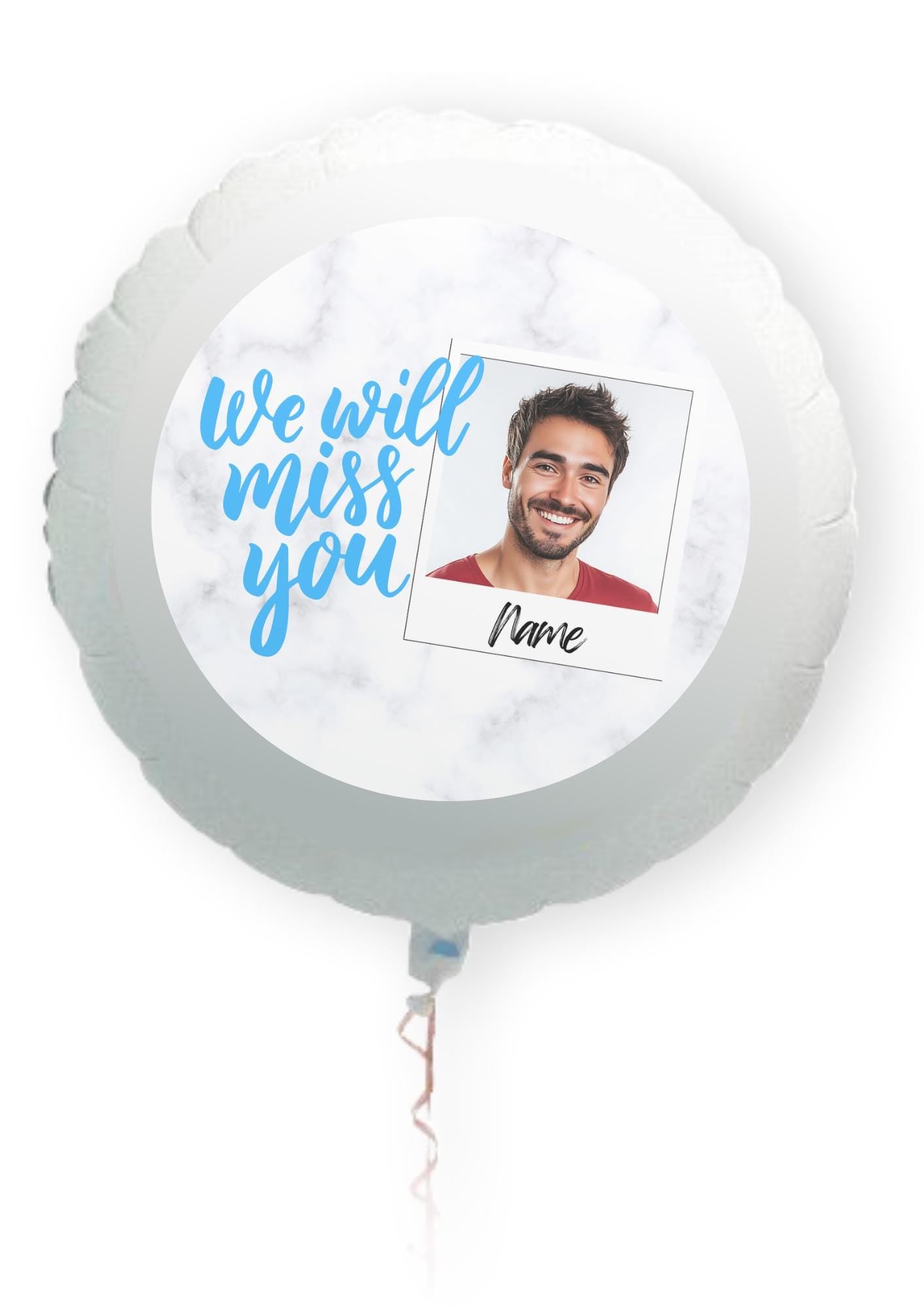 Blue Leaving Job New Job Cake Toppers Personalised name and photo matching balloon available