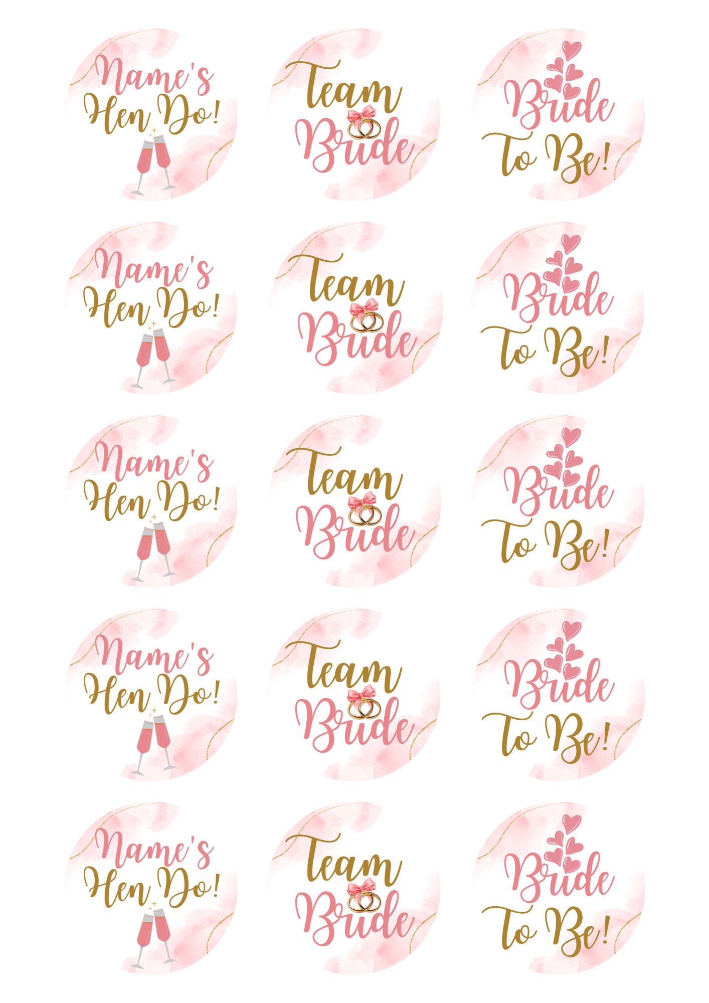 Bride To Be Hen Do Party Cake Toppers Matching Stickers and Foil Balloon