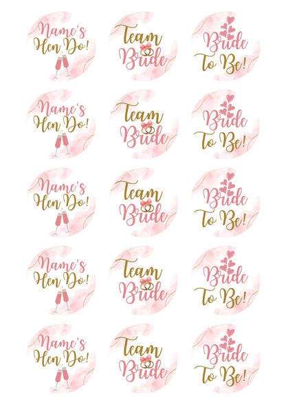 Bride To Be Hen Do Party Cake Toppers Matching Stickers and Foil Balloon
