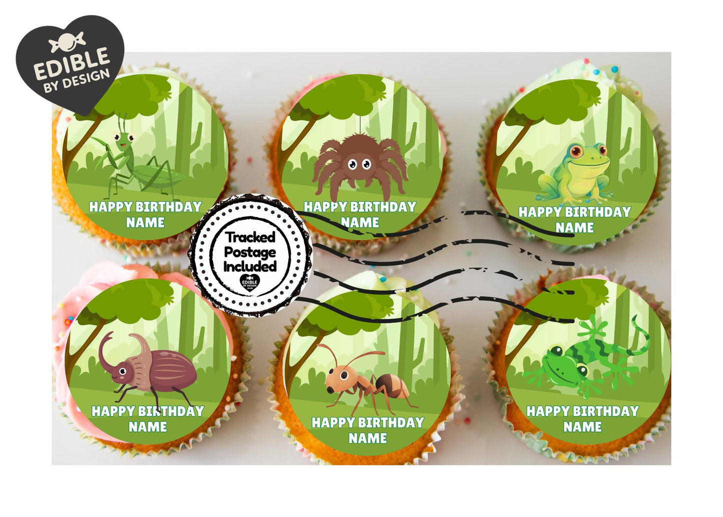Bug Insect Theme Birthday Cake Toppers Edible matching Invitations Stickers Balloon Party Pack