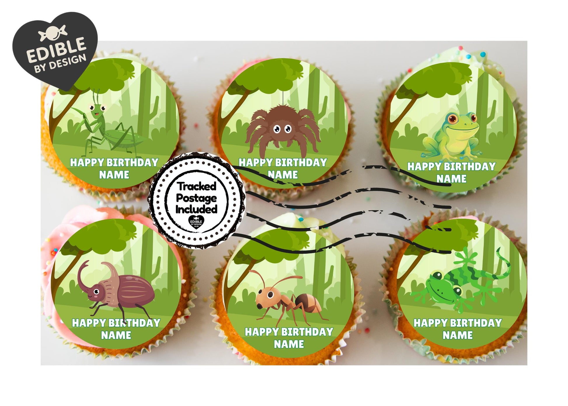 Bug Insect Theme Birthday Cake Toppers Edible matching Invitations Stickers Balloon Party Pack