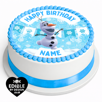 Frozen Ice Princess Theme Birthday Cake Toppers Edible Circles Personalised Name and Age Matching Stickers Balloon Invitations Pack