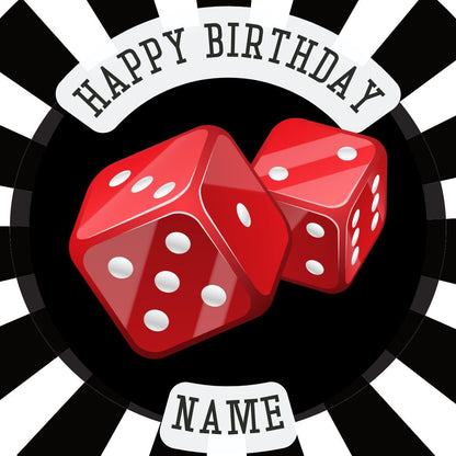 Casino Theme Birthday Cake Toppers on Icing or Wafer matching Invitations Stickers Balloon Party Pack