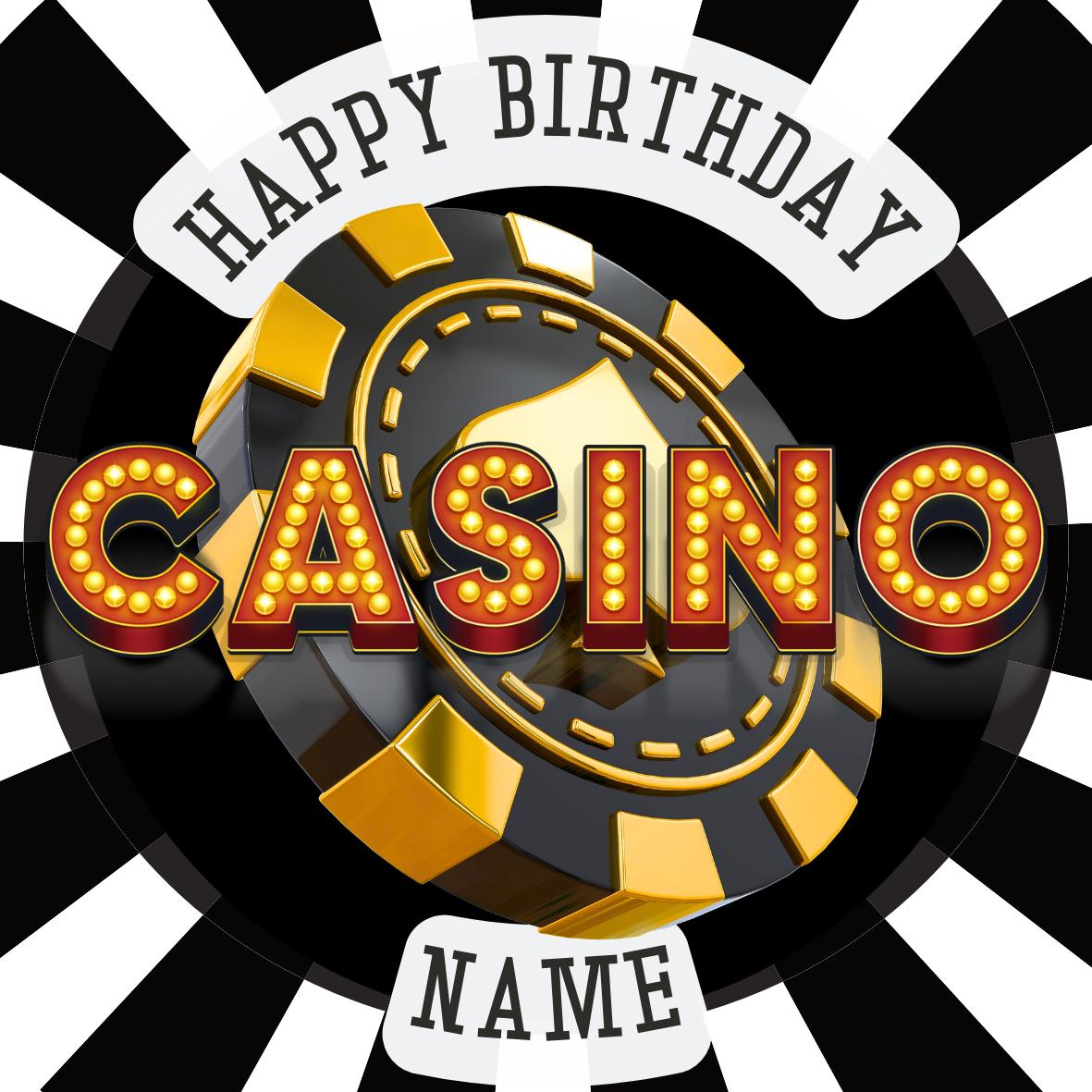 Casino Theme Birthday Cake Toppers on Icing or Wafer matching Invitations Stickers Balloon Party Pack