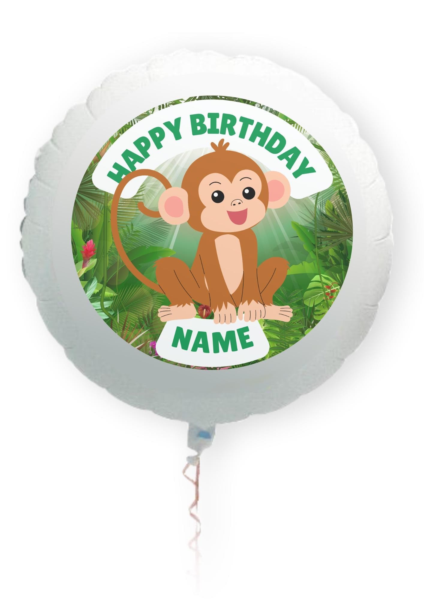 Cheeky Monkey Theme Personalised Birthday Cake Toppers Icing or Wafer