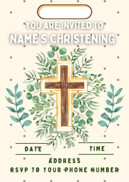 Christening Cake Toppers Personalised Name Neutral Colours matching Invitations Stickers Balloon Party Pack