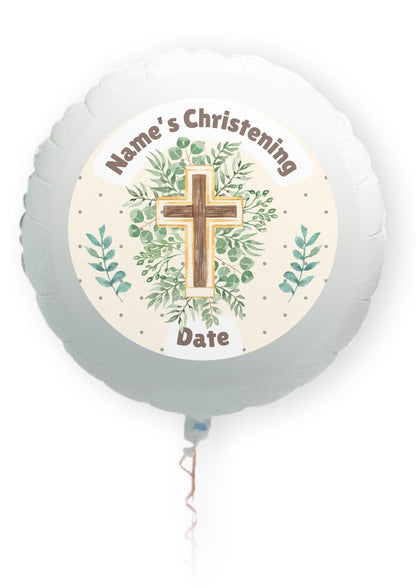 Christening Cake Toppers Personalised Name Neutral Colours matching Invitations Stickers Balloon Party Pack