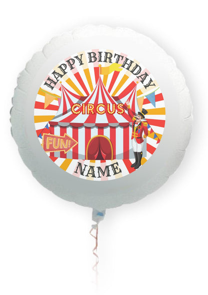 Circus Big Top Clown Acrobat Personalised Birthday Cake Toppers matching Invitations Stickers Balloon Party Pack