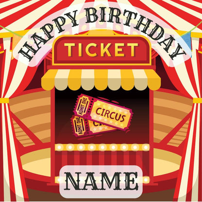 Circus Big Top Clown Acrobat Personalised Birthday Cake Toppers matching Invitations Stickers Balloon Party Pack