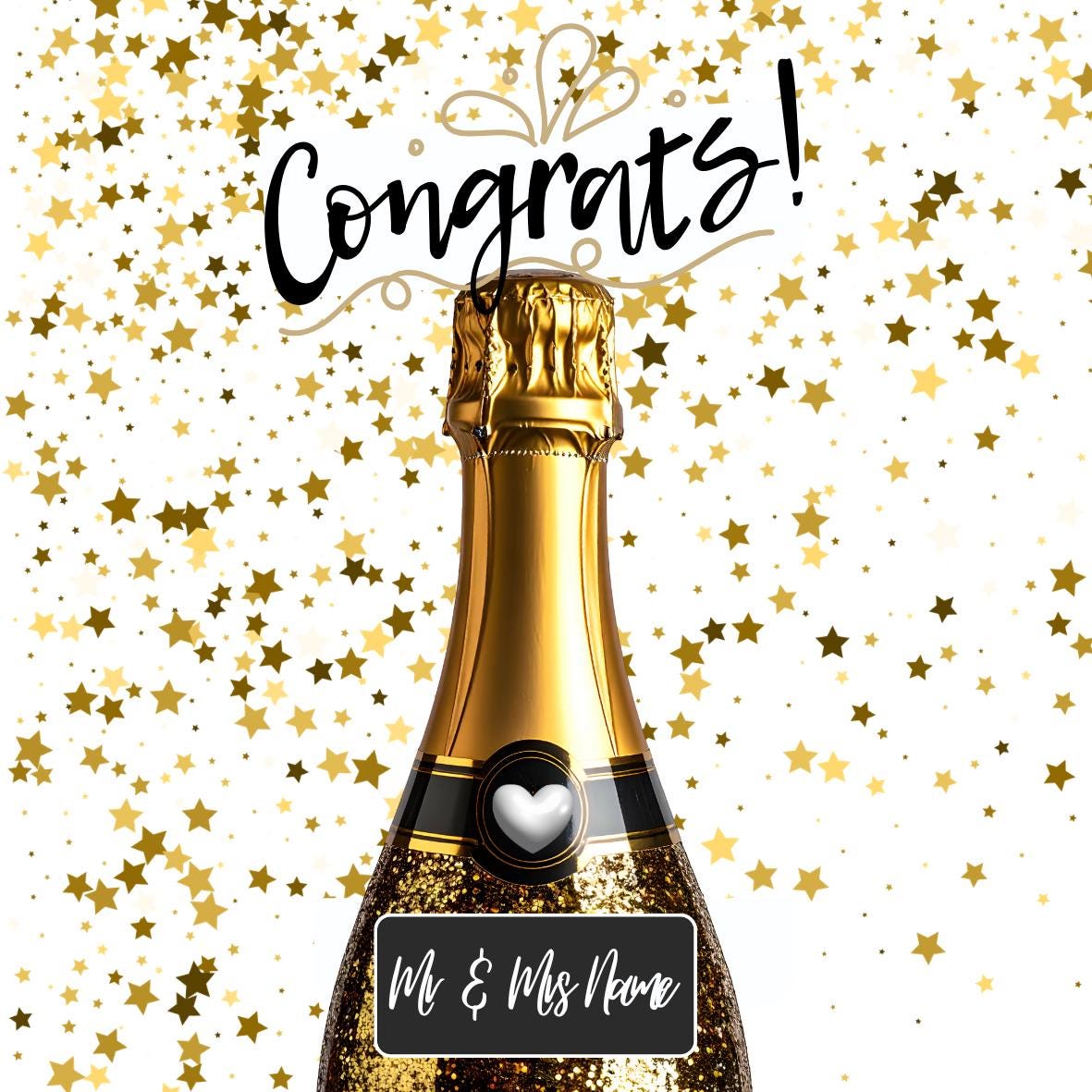 Congratulations Champagne Cake Toppers Edible Images on Icing or Wafer: Stickers Invitations Balloons