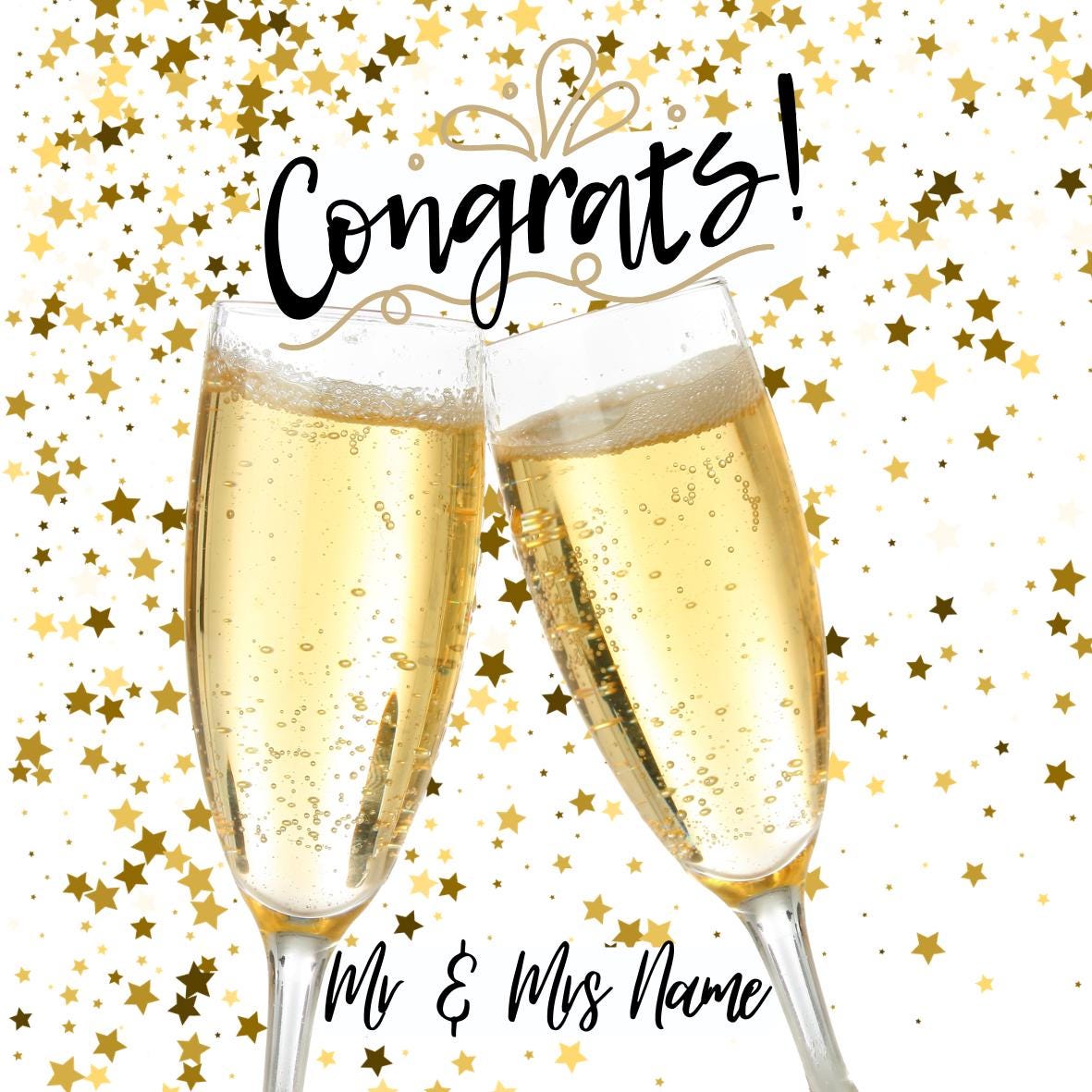 Congratulations Champagne Cake Toppers Edible Images on Icing or Wafer: Stickers Invitations Balloons