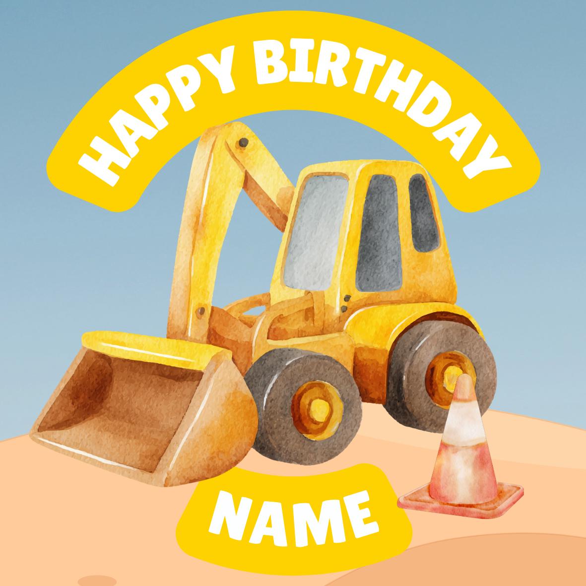 Construction Digger Building Theme Birthday Cake Toppers matching Invitations Stickers Balloon Party Pack