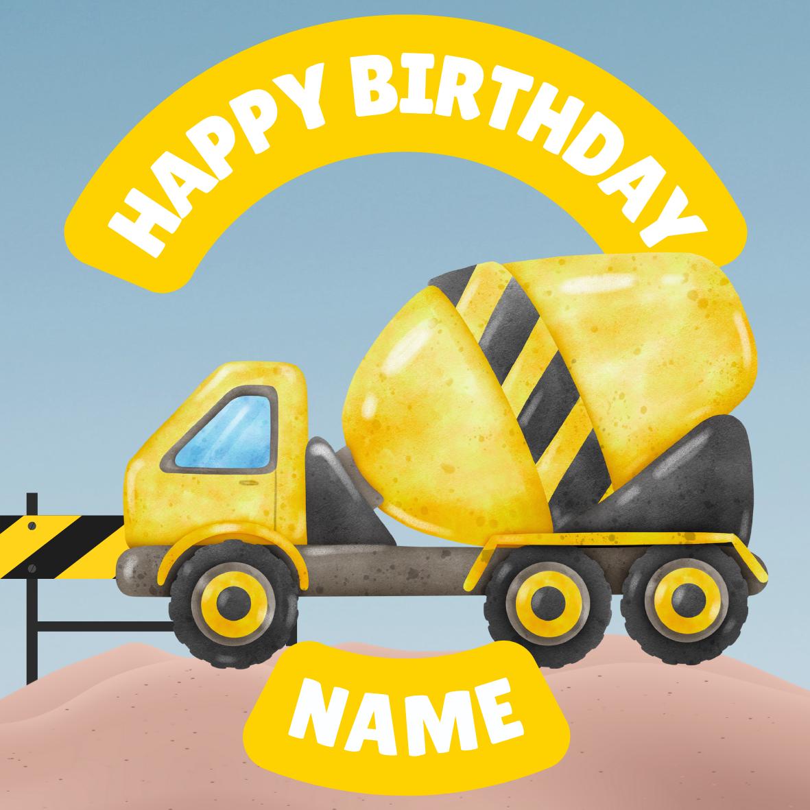 Construction Digger Building Theme Birthday Cake Toppers matching Invitations Stickers Balloon Party Pack