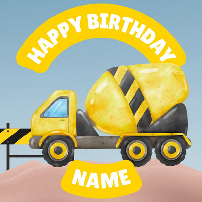Construction Digger Building Theme Birthday Cake Toppers matching Invitations Stickers Balloon Party Pack
