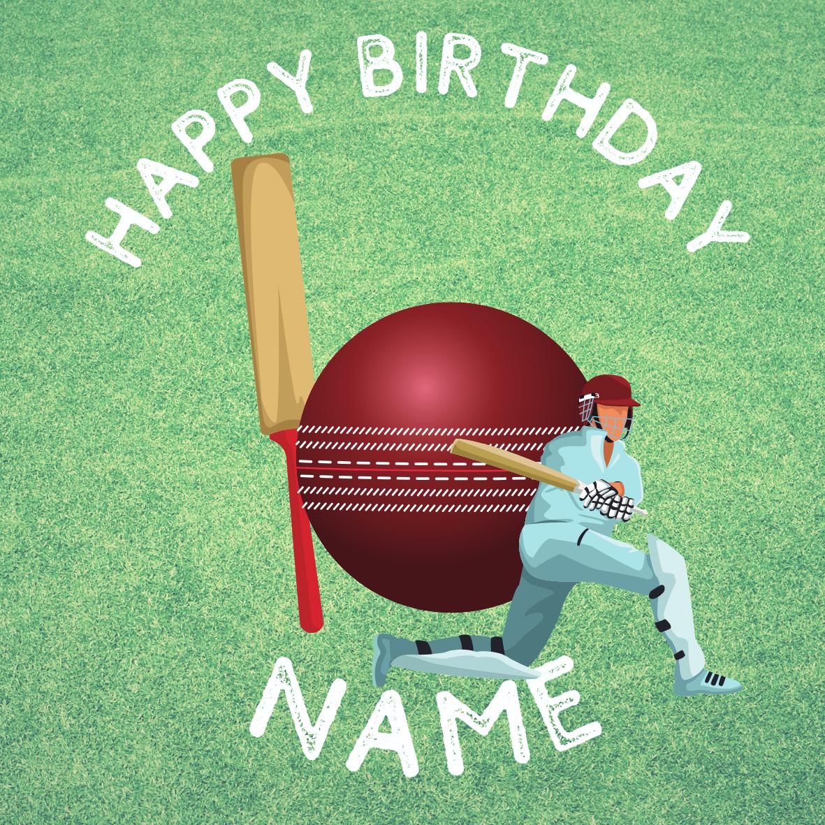 Cricket Birthday Cake Toppers Edible Icing Wafer Personalised Name and Age Matching Stickers Balloon Invitations Pack