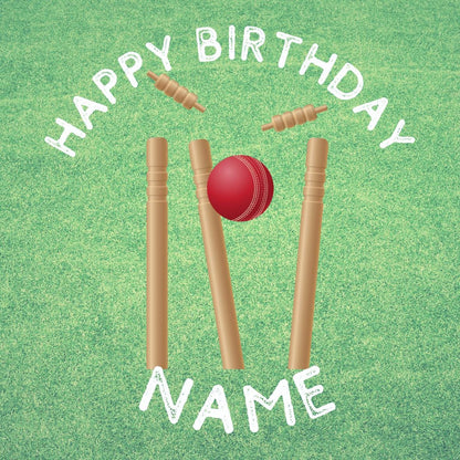 Cricket Birthday Cake Toppers Edible Icing Wafer Personalised Name and Age Matching Stickers Balloon Invitations Pack