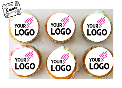 Logo Cake Toppers: Edible Image Circles for Corporate Events on Icing or Wafer