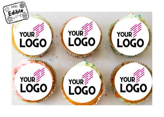 Logo Cake Toppers: Edible Image Circles for Corporate Events on Icing or Wafer
