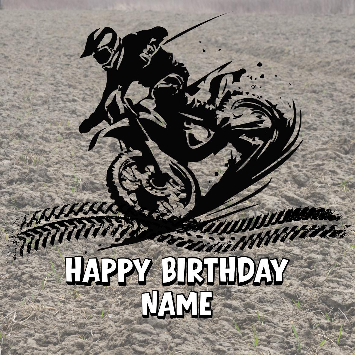 Dirt Bike Motocross Personalised Birthday Cake Toppers matching Invitations Stickers Balloon Party Pack