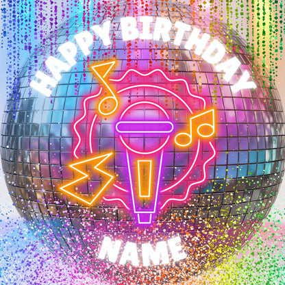 Disco Party Birthday Cake Toppers Edible Images on Icing or Wafer: Stickers Invites Balloon