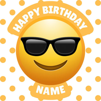 Emoji Theme Personalised Birthday Cake Toppers matching Invitations Stickers Foil Balloon Party Pack