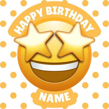 Emoji Theme Personalised Birthday Cake Toppers matching Invitations Stickers Foil Balloon Party Pack