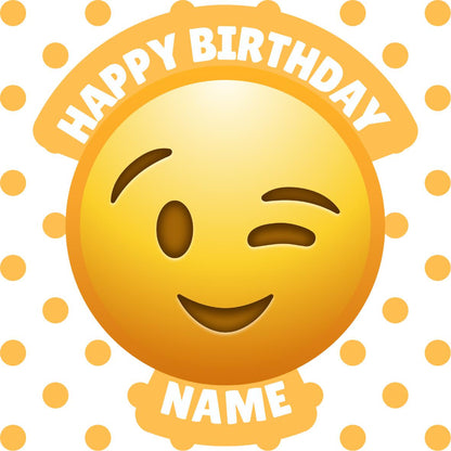 Emoji Theme Personalised Birthday Cake Toppers matching Invitations Stickers Foil Balloon Party Pack