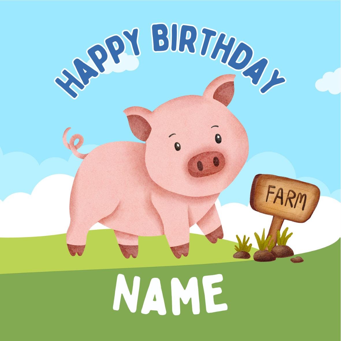 Farmyard Theme Birthday Cake Toppers Edible Circles matching Invitations Stickers Balloon Party Pack