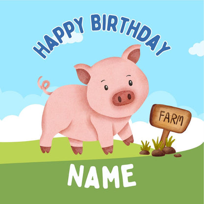 Farmyard Theme Birthday Cake Toppers Edible Circles matching Invitations Stickers Balloon Party Pack