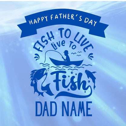 Fishing Theme Fathers Day Personalised Cake Toppers Edible Icing or Wafer, also Matching Foil Balloon