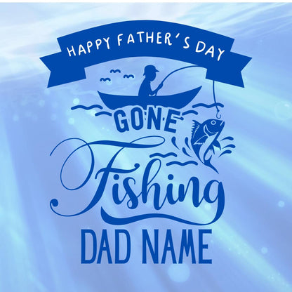 Fishing Theme Fathers Day Personalised Cake Toppers Edible Icing or Wafer, also Matching Foil Balloon