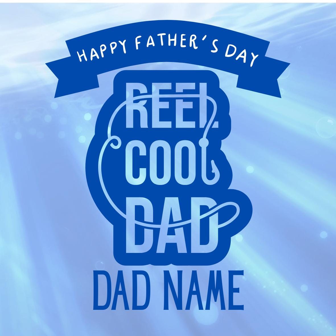 Fishing Theme Fathers Day Personalised Cake Toppers Edible Icing or Wafer, also Matching Foil Balloon
