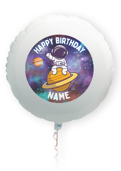 Space Astronaut Theme Birthday Cake Toppers Edible Circles Personalised Name and Age Matching Stickers Balloon Invitations Pack (Copy)