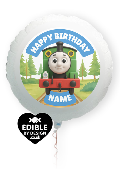 Thomas Train Theme Birthday Cake Toppers Edible Circles Personalised Name and Age Matching Stickers Balloon Invitations Pack