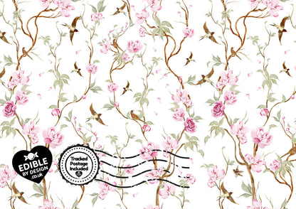 Floral & Botanical - Ribbon Border Edging for Cake in Icing